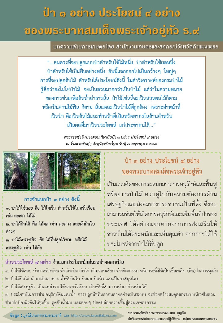 ป่า๓อย่างประโยชน์๔อย่างของพระบาทสมเด็จพระเจ้าอยู่หัว