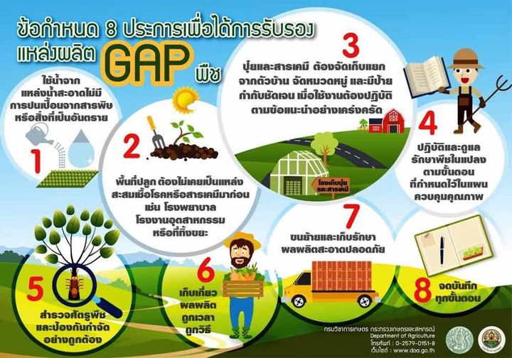 ข้อกำหนด 8 ประการเพื่อได้การรับรองแหล่งผลิต GAP พืช