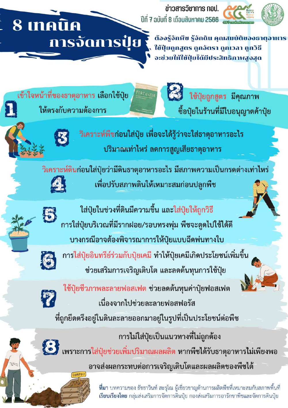 8 เทคนิคการจัดการปุ๋ย