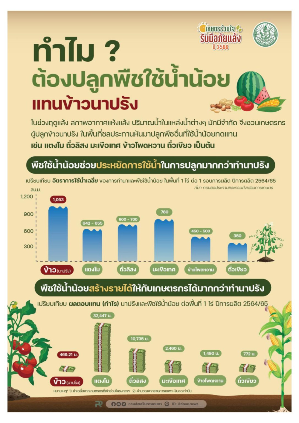 ทำไม ต้องปลูกพืชใช้น้ำน้อย