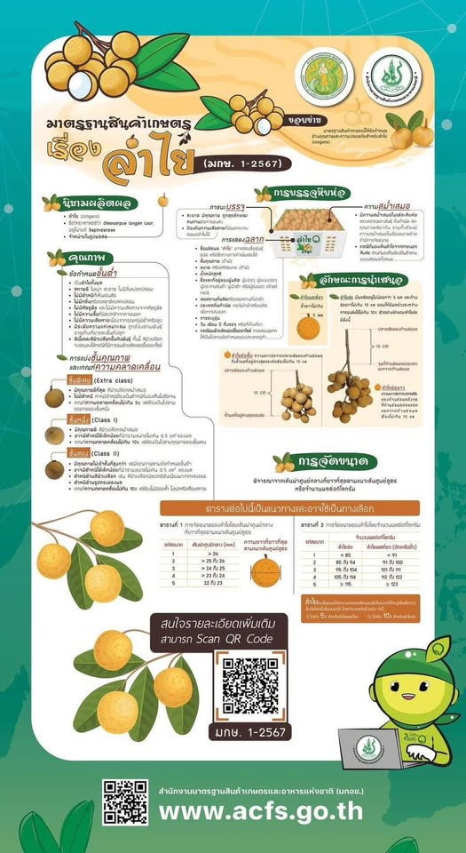 มาตรฐานสินค้าเกษตร เรื่อง ลำไย (มกษ. 1-2567)