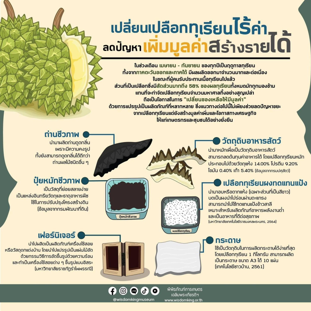 เปลี่ยนเปลือกทุเรียนไร้ค่า