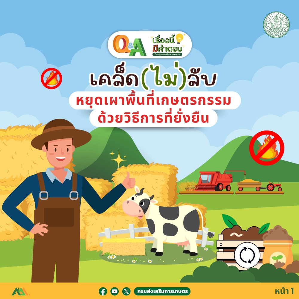 หยุดเผาพื้นที่เกษตรกรรมด้วยวิธีการที่ยั่งยืน