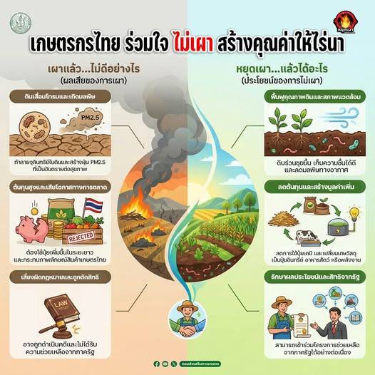 เกษตรกรไทย ร่วมใจไม่เผา สร้างคุณค่าให้ไร่นา