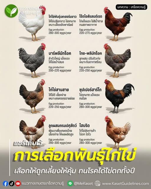 เทคนิคการเลือกพันธุ์ไก่ไข่