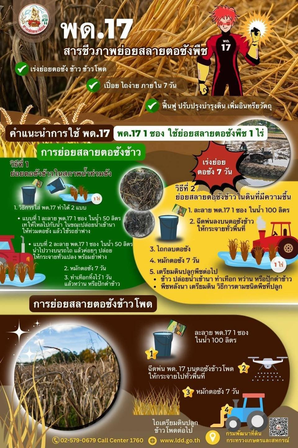 ไม่เผา เปลี่ยนตอซังเป็นปุ๋ย!