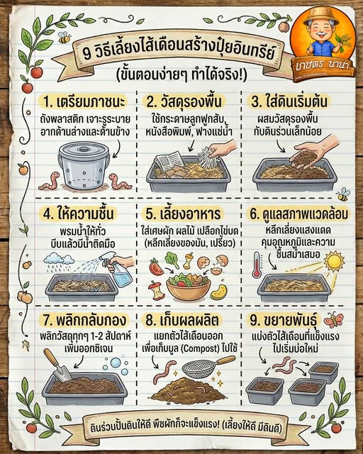 9วิธีเลี้ยงไส้เดือนสร้างปุ๋ยอินทรีย์เอง