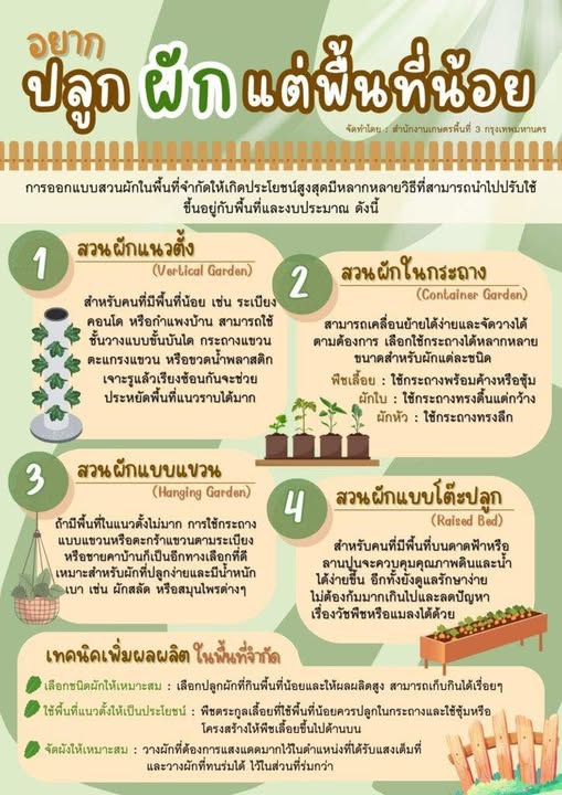 อยากปลูกผักแต่พื้นที่น้อย