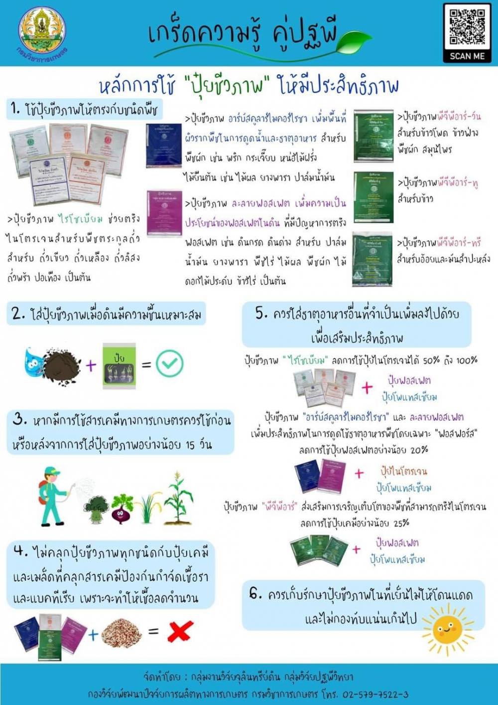 หลักการใช้ ปุ๋ยชีวภาพ ให้มีประสิทธิภาพ