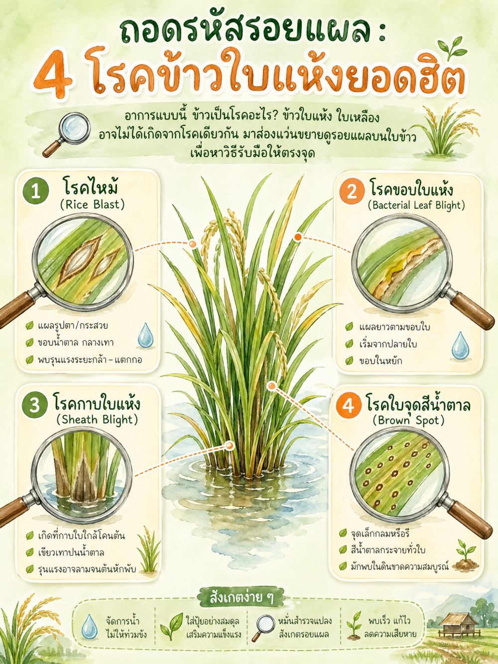 4 โรคข้าวใบแห้ง