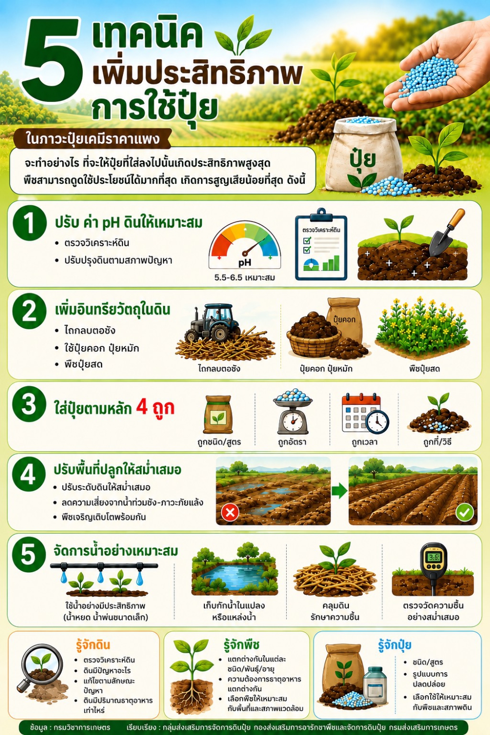 5 เทคนิค เพิ่มประสิทธิภาพการใช้ปุ๋ย