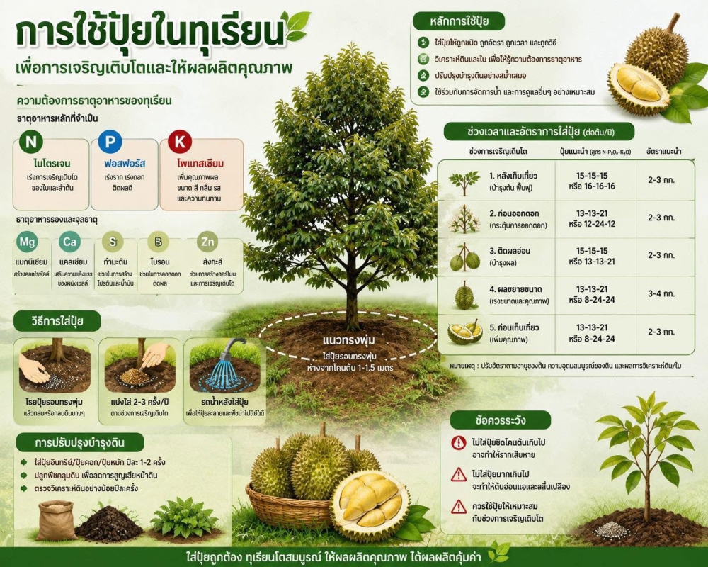 การใช้ปุ๋ยในทุเรียน