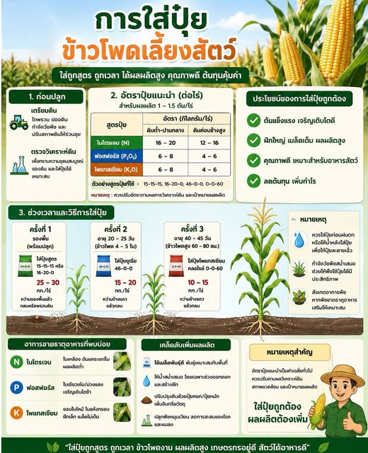 การใส่ปุ๋ยข้าวโพดเลี้ยงสัตว์
