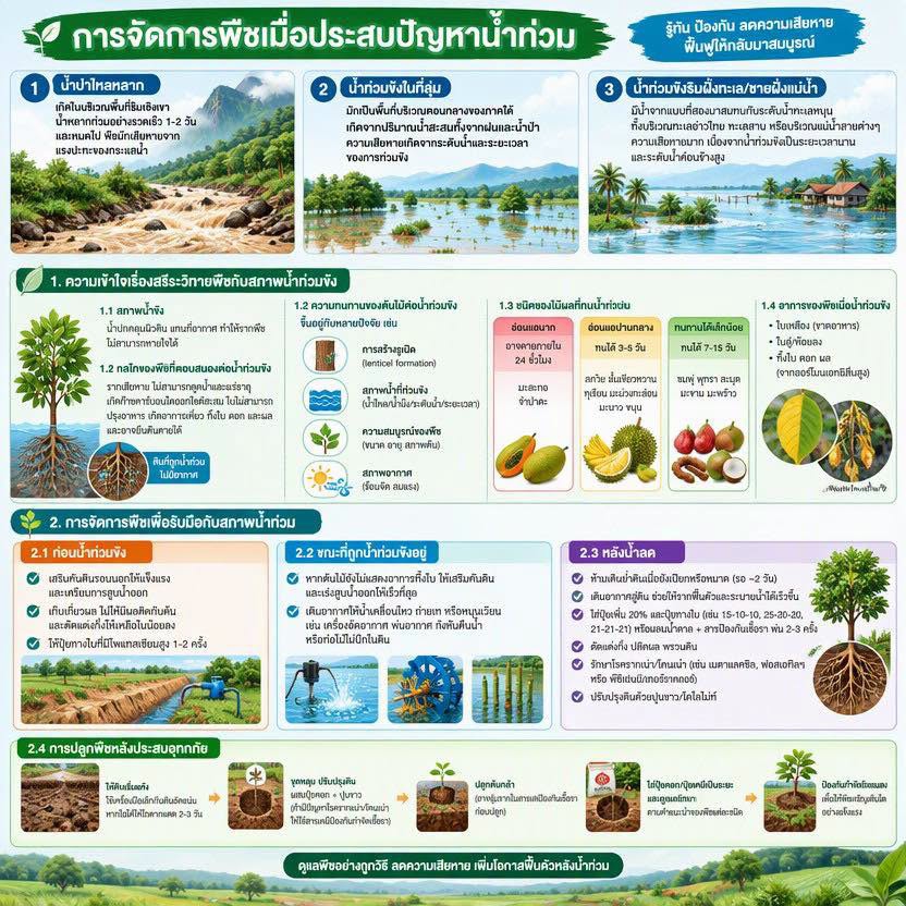 การจัดการพืชเมื่อประสบภัยปัญหาน้ำท่วม