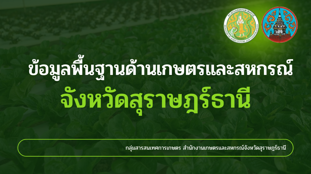 ข้อมูลพื้นฐานด้านการเกษตรและสหกรณ์จังหวัดสุราษฎร์ธานี
