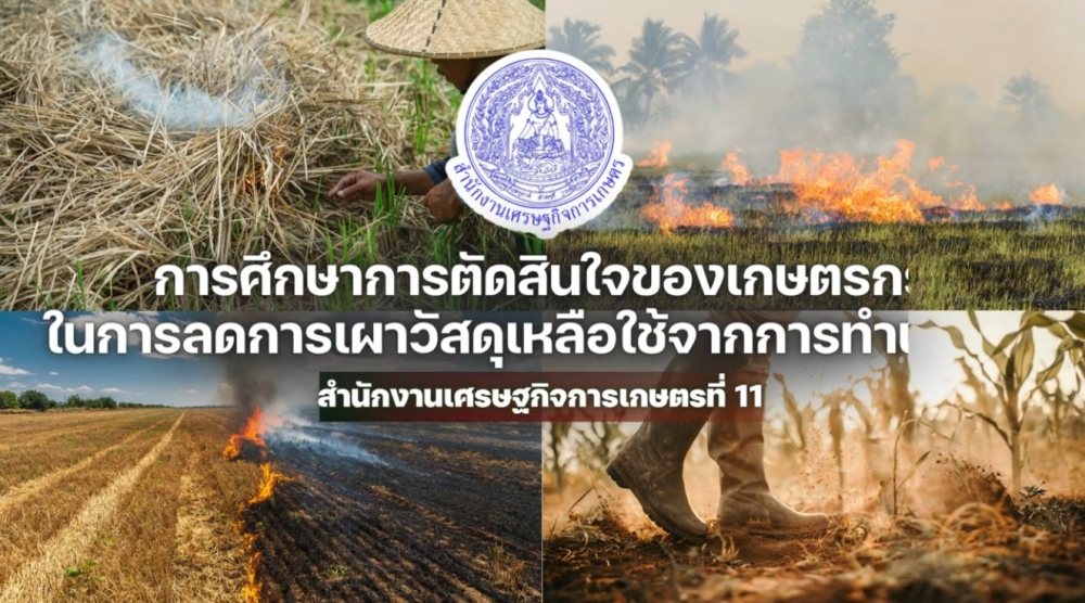 การศึกษาการตัดสินใจของเกษตรกรในการลดการเผาวัสดุเหลือใช้จากการทำนาข้าว