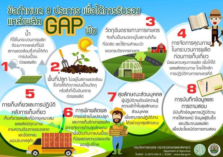 ข้อกำหนด 8 ประการ เพื่อได้การรับรองแหล่งผลิต GAP พืช