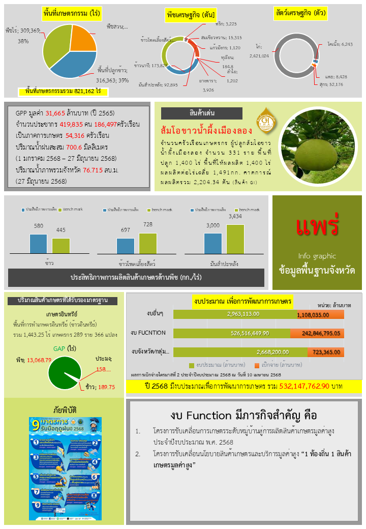 ข้อมูลพื้นฐานจังหวัดแพร่ที่ใช้สนับสนุนการตรวจราชการและ