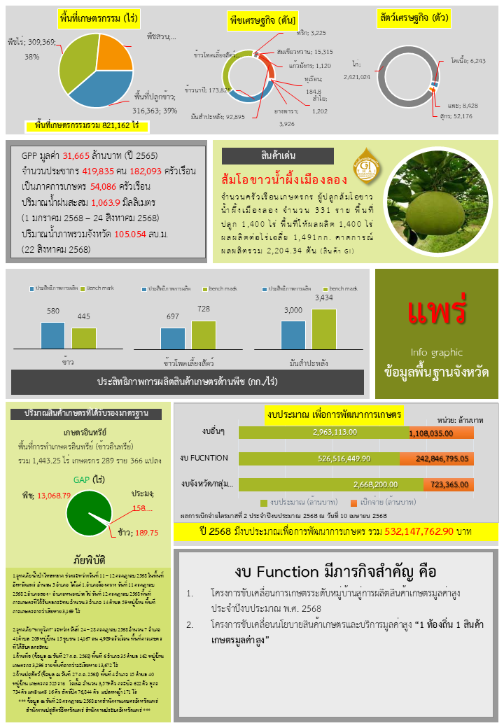 ข้อมูลพื้นฐานจังหวัดแพร่ที่ใช้สนับสนุนการตรวจราชการและ