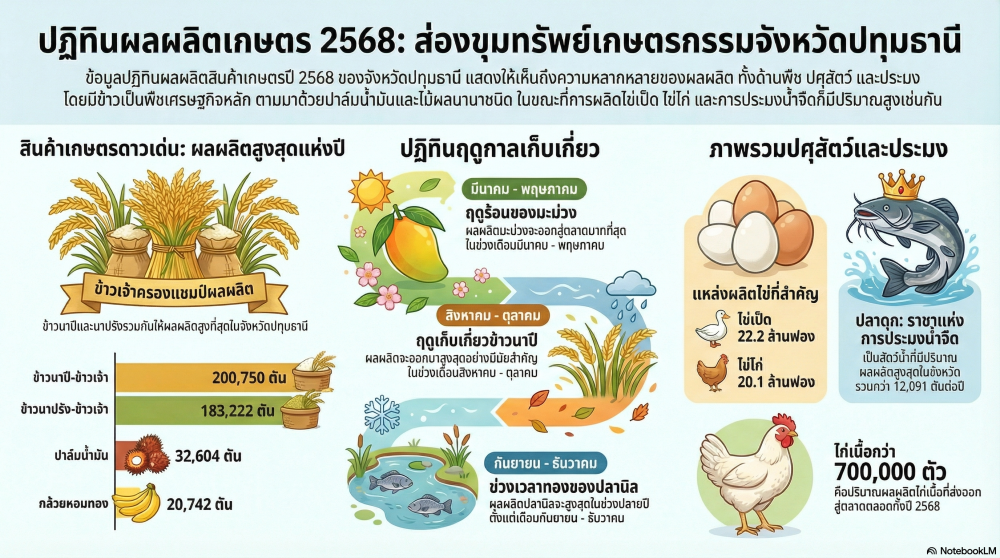 ข้อมูลปฏิทินผลผลิตสินค้าเกษตรรายเดือนระดับจังหวัด