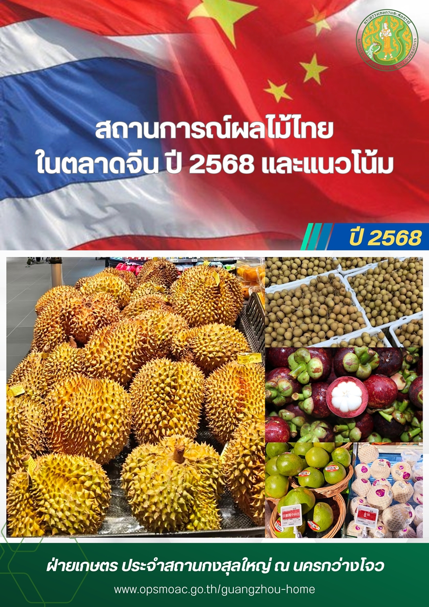 สถานการณ์ผลไม้ไทยในตลาดจีนปี 2568 และแนวโน้ม