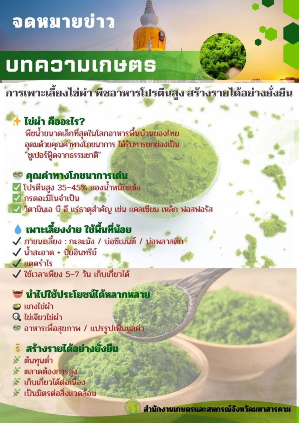 การเพาะเลี้ยงไข่ผำ