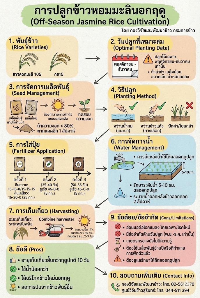 การปลูกข้าวหอมมะลินอกฤดู