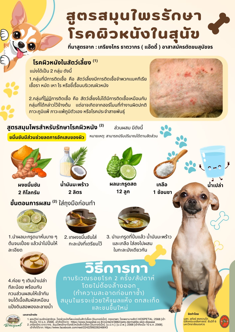 สูตรสมุนไพรรักษา โรคผิวหนังในสุนัข