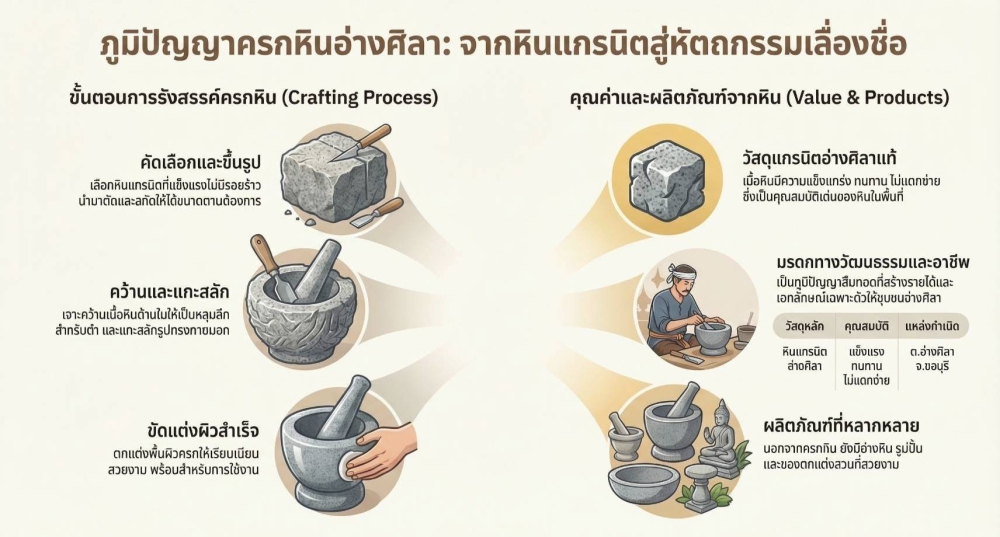 ครกหินและการแกะสลักหินอ่างศิลา (จังหวัดชลบุรี)