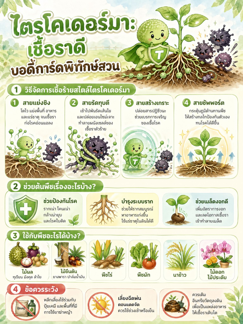 ไตรโคเดอร์มา เชื้อราดี บอดี้การ์ดพิทักษ์สวน