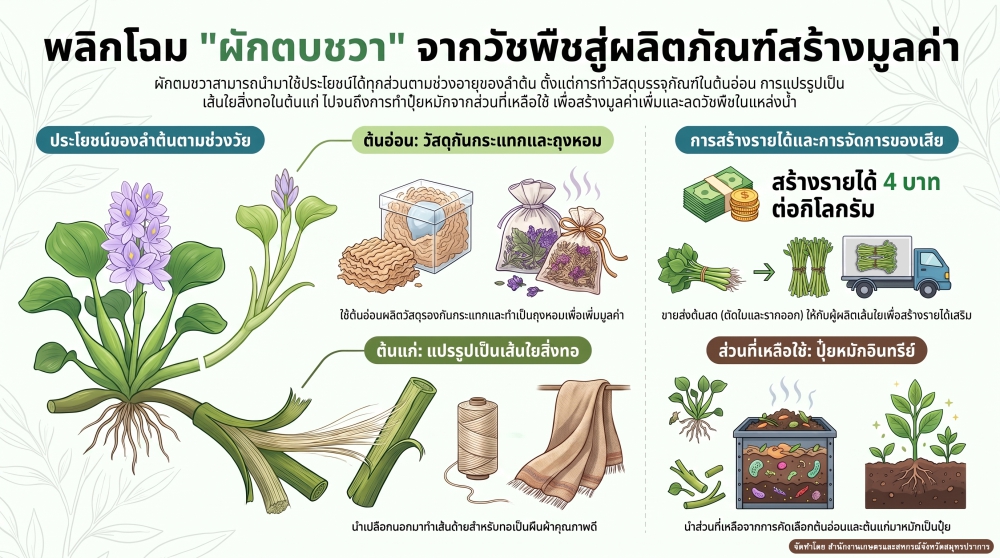 ผลิกโฉมผักตบชวาจากวัชพืชสู่ผลิตภัณฑ์สร้างมูลค่าสูง