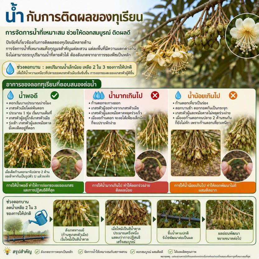 น้ำกับการติดผลของทุเรียน