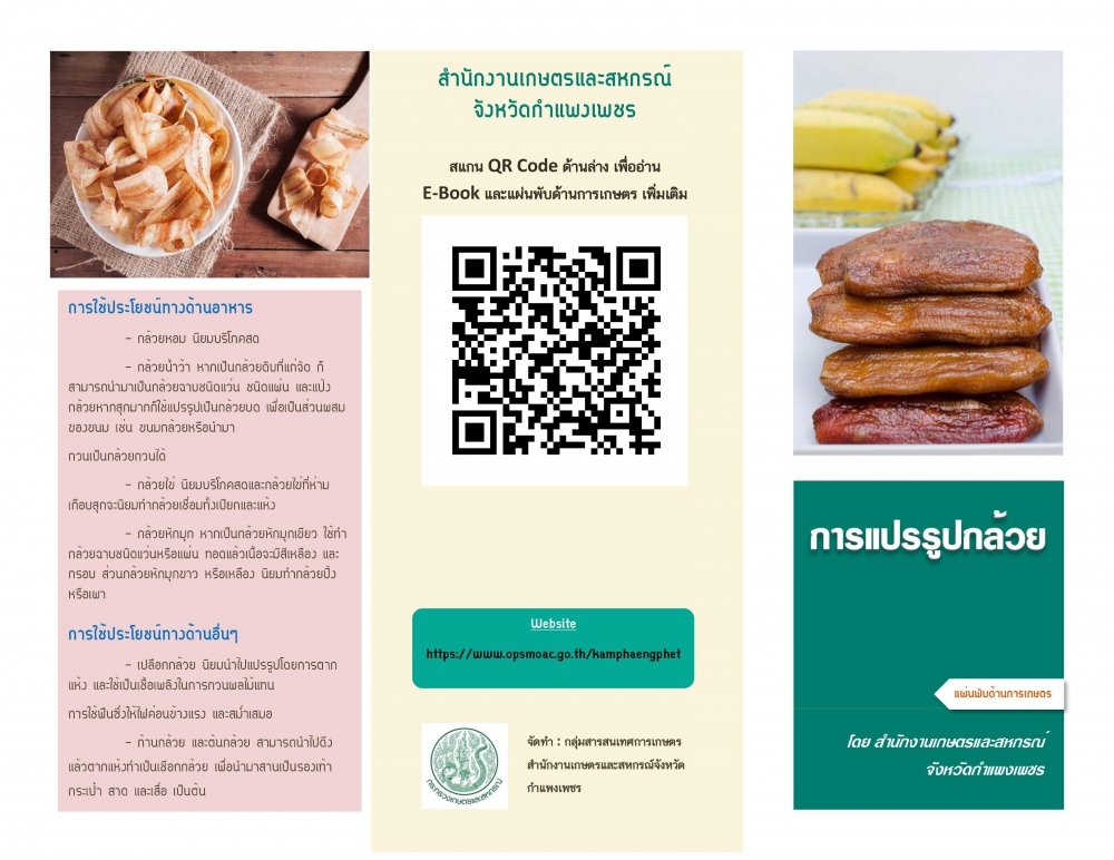 แผ่นพับเผยแพร่ข้อมูลความรู้ด้านการเกษตร