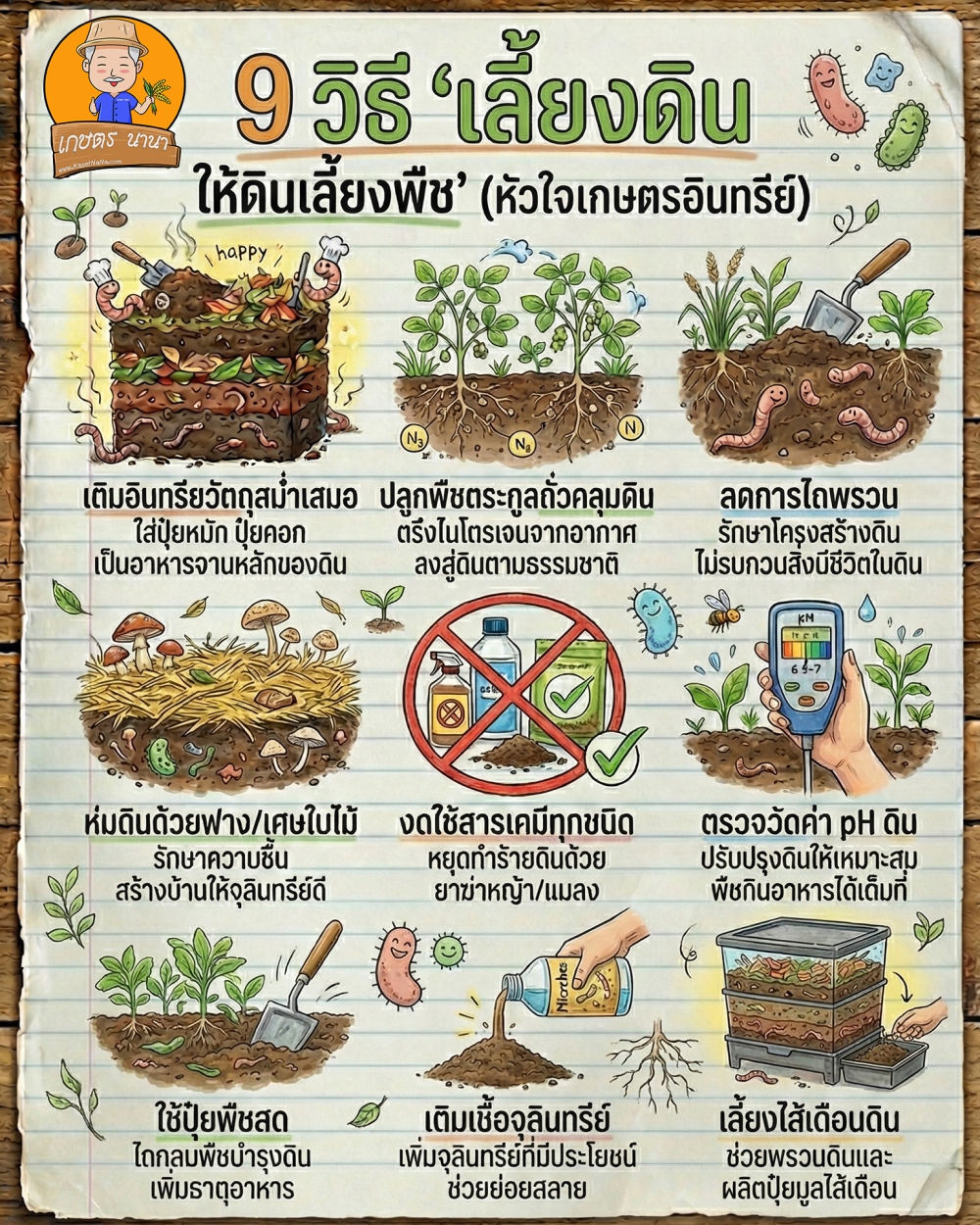 9เคล็ดลับเลี้ยงดินให้มีชีวิต