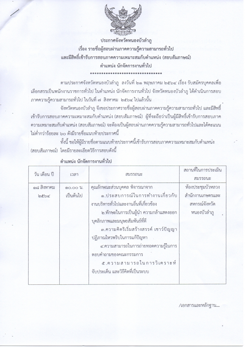 ประกาศจังหวัดหนองบัวลำภู