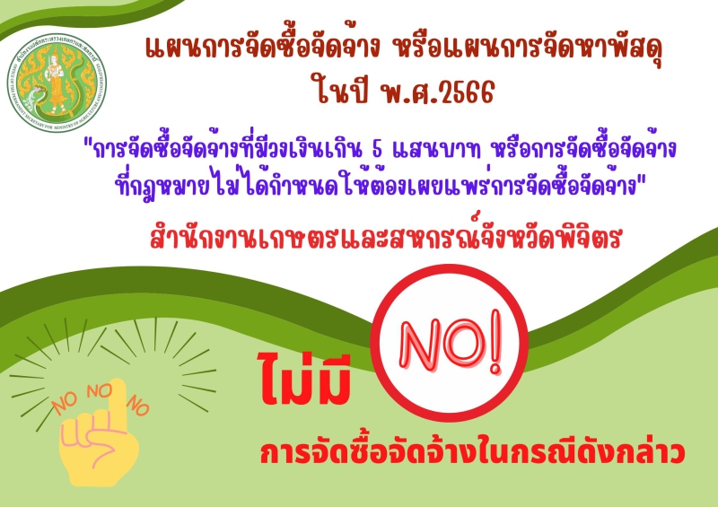 แผนการจัดซื้อจัดจ้างหรือแผนการจัดหาพัสดุ ปี พ.ศ.2566