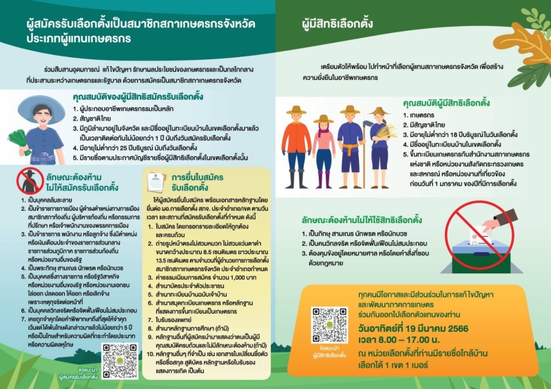 ประชาสัมพันธ์การเลือกตั้งสมาชิกสภาเกษตรกรจังหวัดประเภทผู้แทนเกษตรกร
