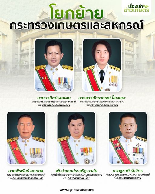 บัญชีรายชื่อข้าราชการสังกัดกระทรวงเกษตรและสหกรณ์