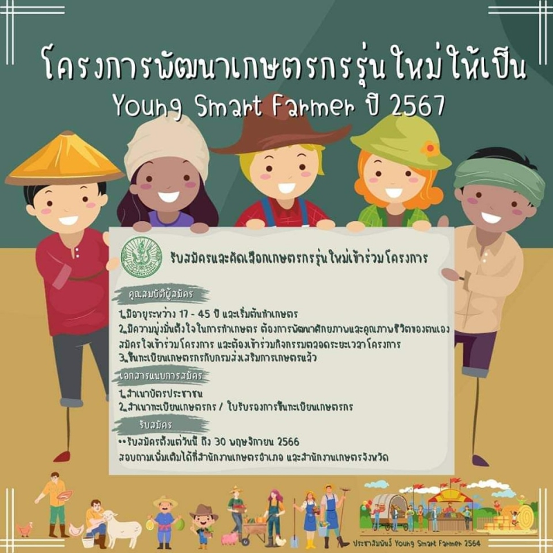 เปิดรับสมัครและคัดเลือกเกษตรกรรุ่นใหม่