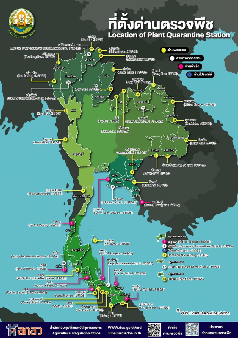 มารู้จักสถานที่ตั้งด่านตรวจพืชทั้ง 50 แห่งของไทยกัน