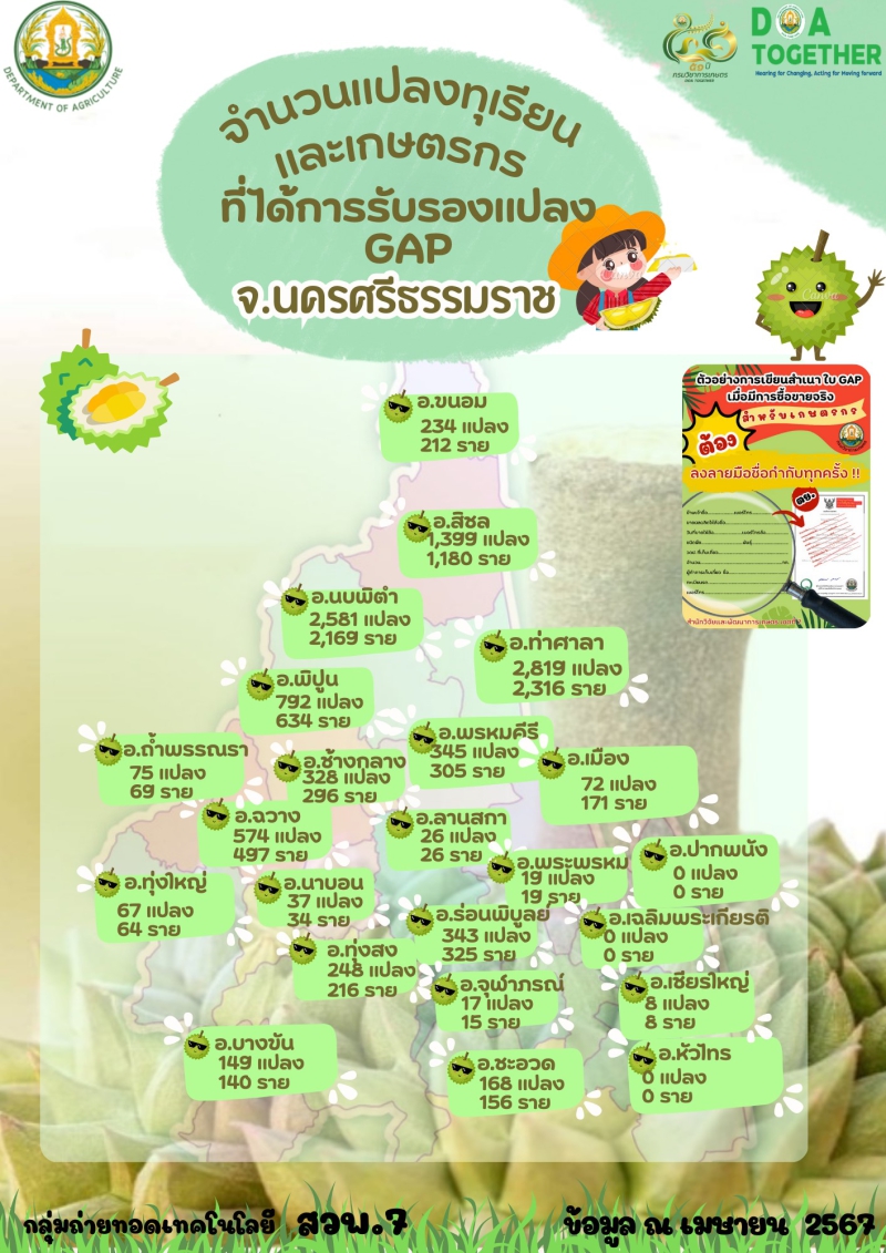ใกล้ถึงฤดูกาลเก็บเกี่ยวทุเรียนภาคใต้แล้ว