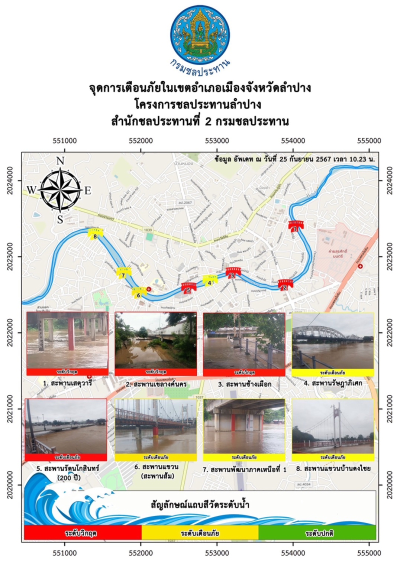 จุดการเตือนภัยในเขตอำเภอเมืองจังหวัดลำปาง