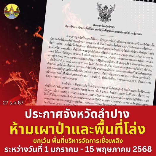ประกาศจังหวัดลําปาง