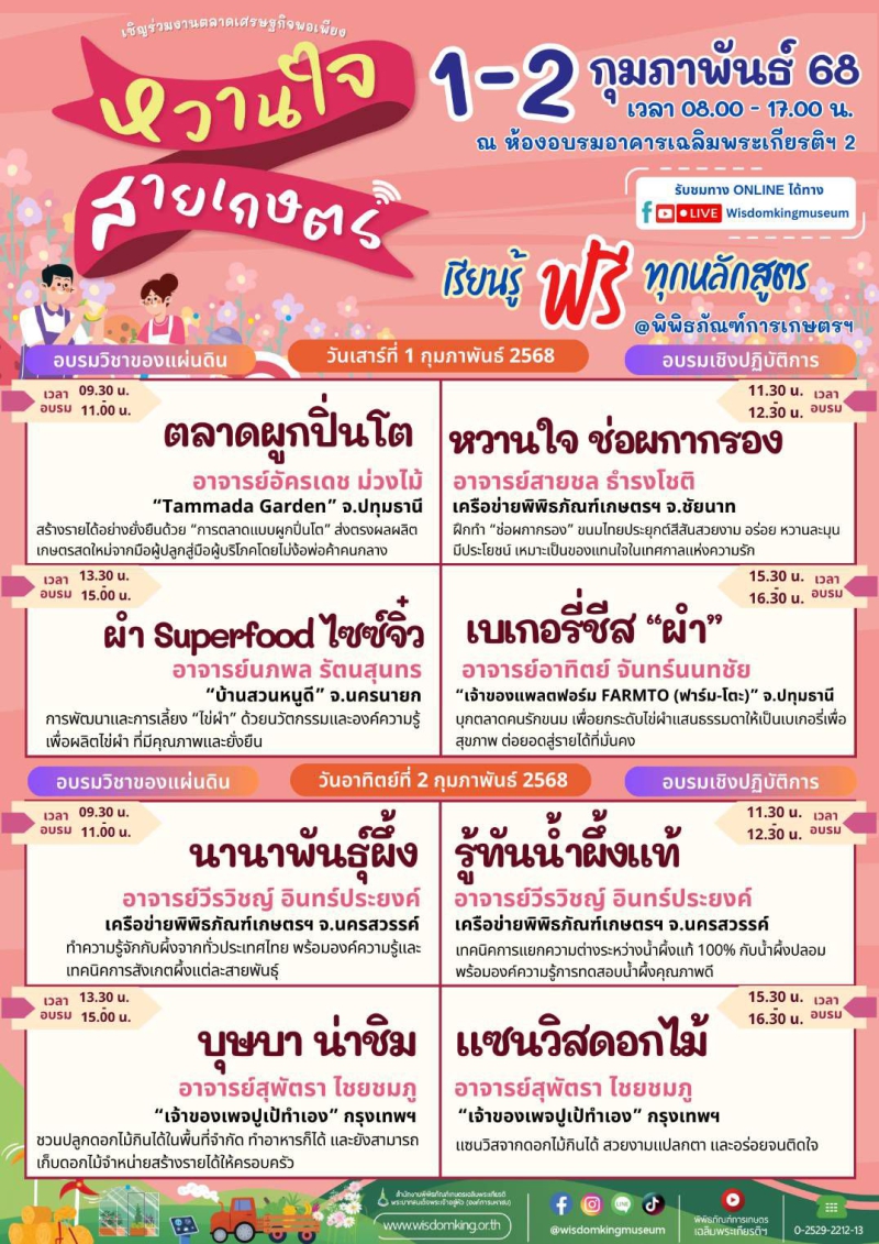 หวานใจสายเกษตร1-2กุมภาพันธ์2568@พิพิธภัณฑ์การเกษตรเฉลิมพระเกียรติฯ