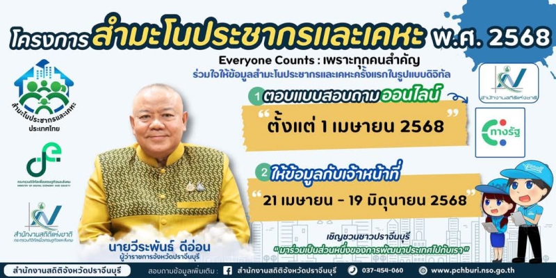 ขอเชิญร่วมตอบแบบสอบถามออนไลน์ผ่านทางเว็บไซต์ของสำนักงานสถิติแห่งชาติ