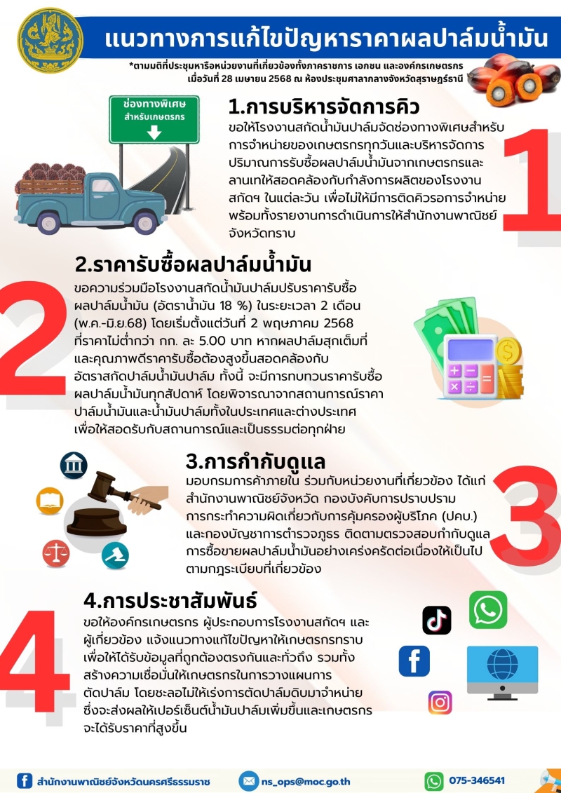 แนวทางการแก้ไขปัญหาราคาปาล์มน้ำมัน