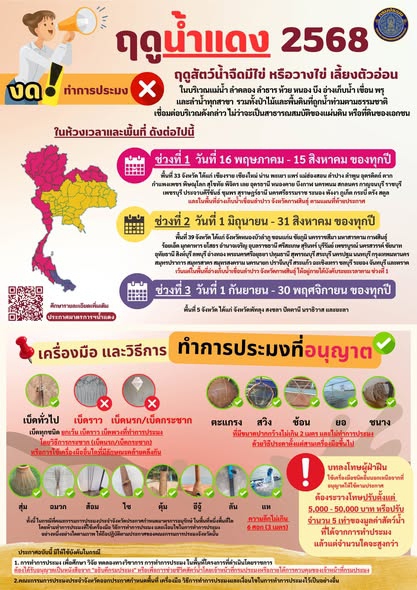ประชาสัมพันธ์ ประกาศฤดูน้ำแดง พ.ศ. 2568