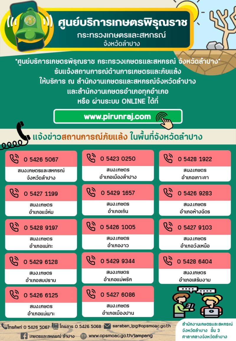 ขอประชาสัมพันธ์ศูนย์บริการเกษตรพิรุณราช