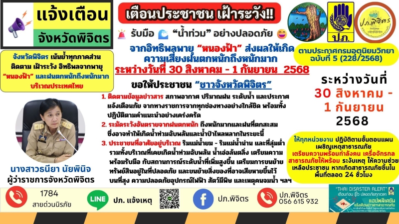 แจ้งเตือนประชาชนเฝ้าระวัง
