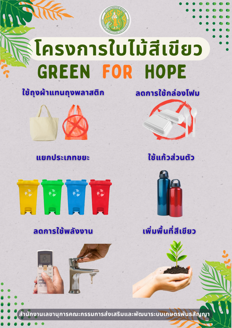 โครงการใบไม้สีเขียว (Green for HOPE)
